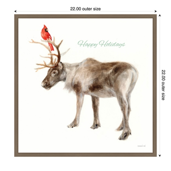 Reindeer Friends Framed Canvas Art Print