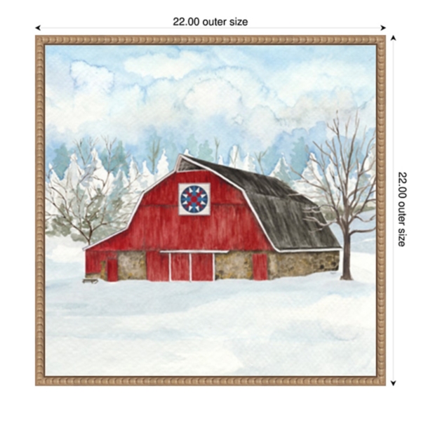 Winter Barn Quilt IV Framed Canvas Art Print