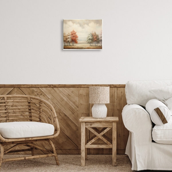 Muted Autumn Treeline White Framed Print, 14x11