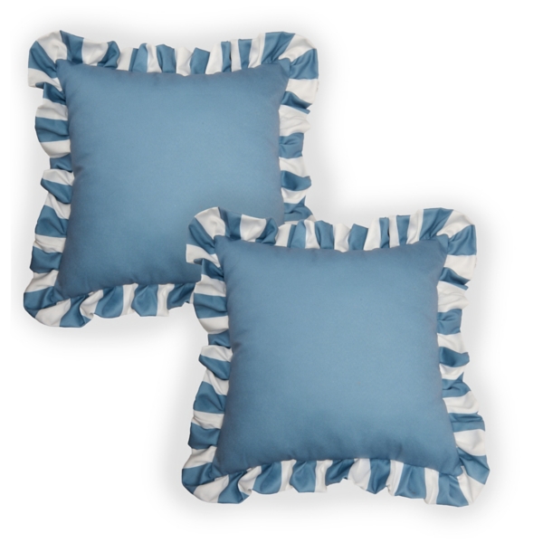 Striped Ruffle Outdoor Pillows