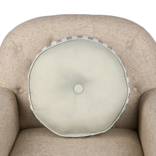 Round Green Striped Outdoor Pillow