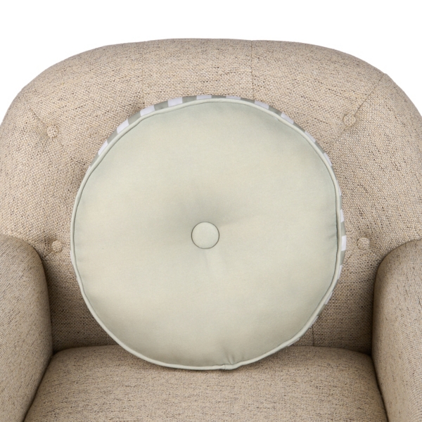 Round Green Striped Outdoor Pillow