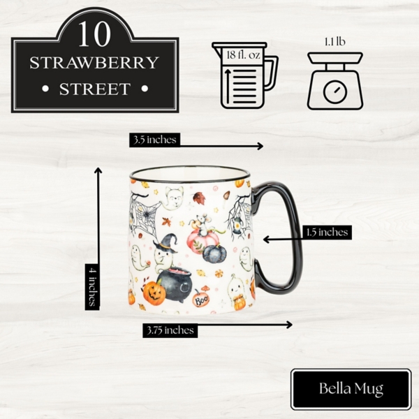 Pink Witchy Ghost Mugs, Set of 4