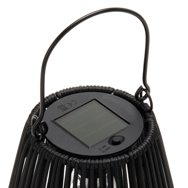 Faux Rattan Hanging Solar Lantern