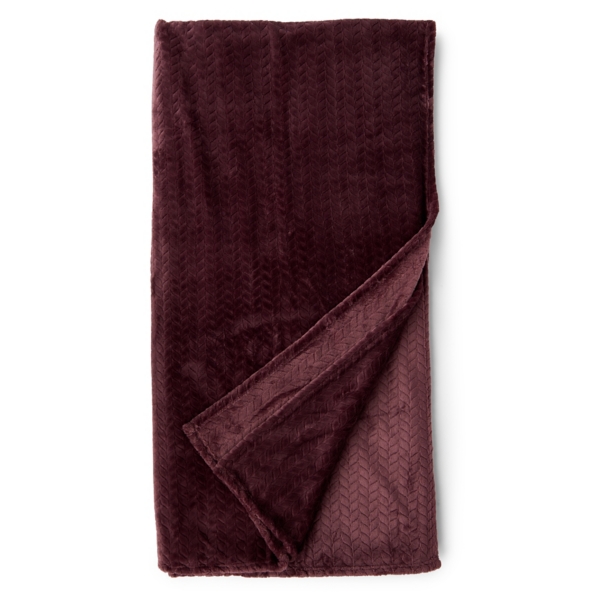 Merlot Atelier Velvet Chevron Queen Blanket