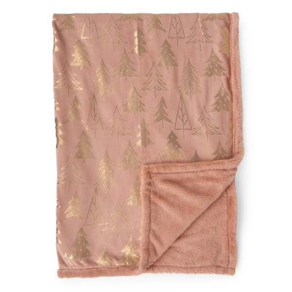 Blanc & Bleu Blush Metallic Christmas Tree Throw