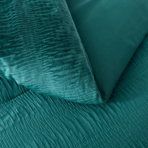 Teal Ruched Stripe 2-pc. Twin XL Comforter Set