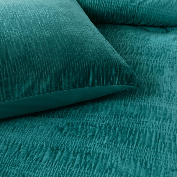 Teal Ruched Stripe 2-pc. Twin XL Comforter Set