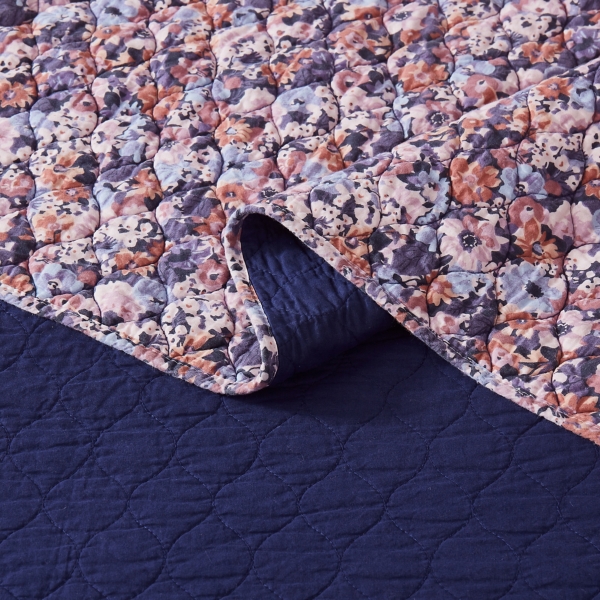 Purple Camo Floral 3-pc. Cali King Quilt Set