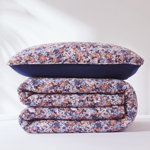 Purple Camo Floral 2-pc. Twin XL Quilt Set