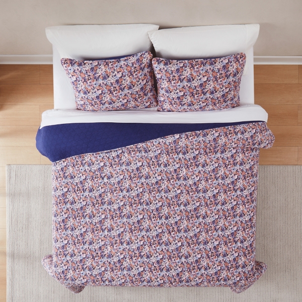 Purple Camo Floral 3-pc. Full/Queen Quilt Set