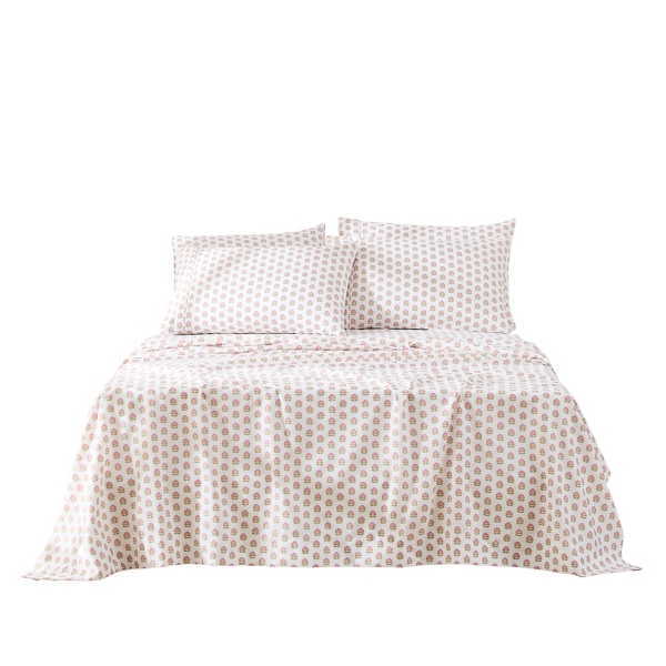 Prisha Peach Floral 6-pc. Queen Sheet Set