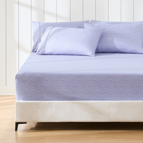 Violet Retro Waves 6-pc. Queen Sheet Set