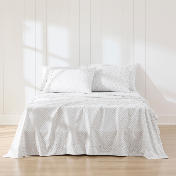 Gray Wavy Checkered 6-pc. Queen Sheet Set