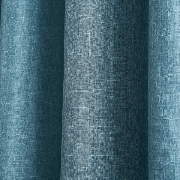 Blue Slub Blackout Curtain Panel Set, 84 in.