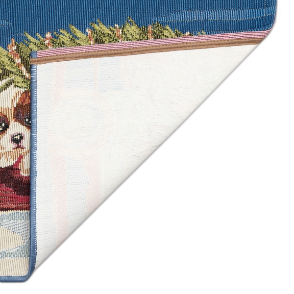 Pups in a Wagon Christmas Doormat, 28x47