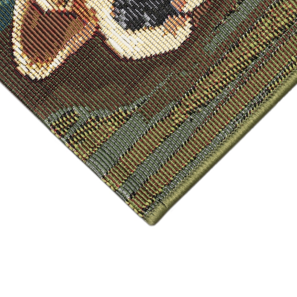 Sleepy Pup in Santa Hat Doormat