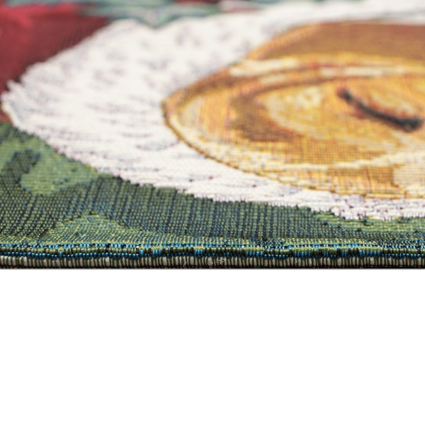 Sleepy Pup in Santa Hat Doormat