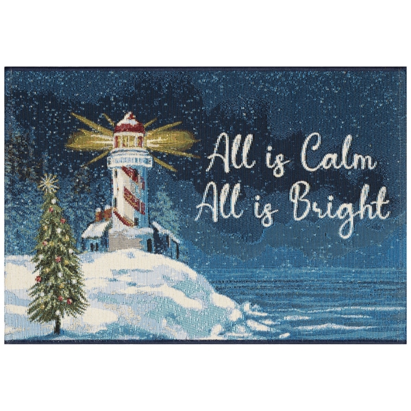 All is Bright Lighthouse Doormat