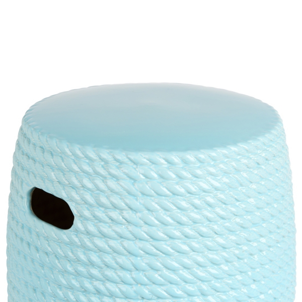 Blue Rope Ceramic Outdoor Stool
