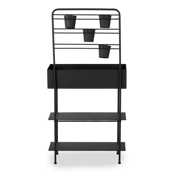 Black Metal Outdoor Planter Station