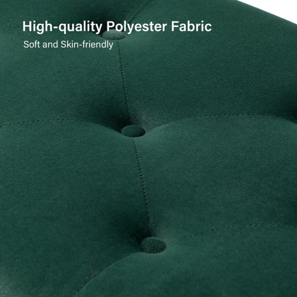 Achilles Green Tufted Storage Bench