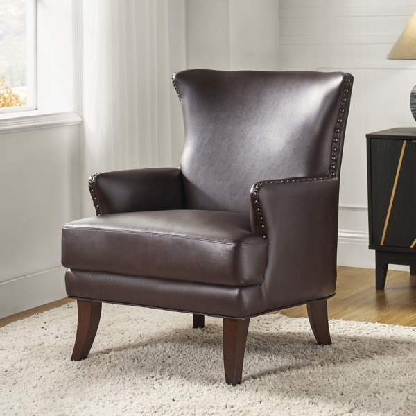 Jorge Brown Faux Leather Armchair