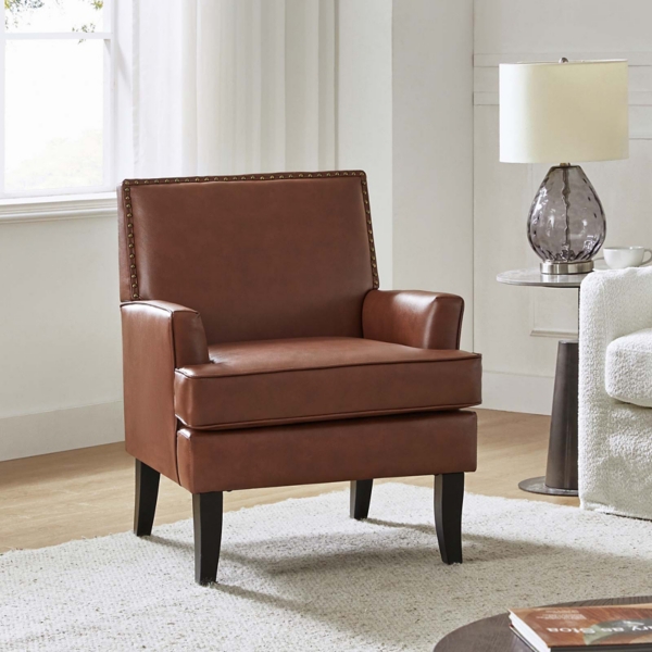 Celadon Faux Leather Accent Chair