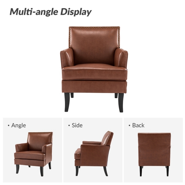 Celadon Faux Leather Accent Chair