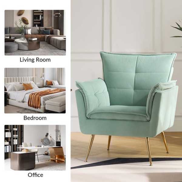 Ilia Sage Velvet Accent Chair