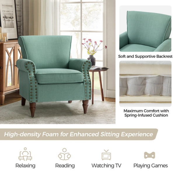 Cythnus Sage Green Accent Chair