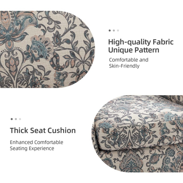 Erica Blue Damask Accent Chair