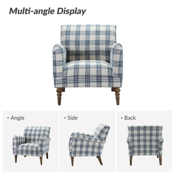 Malia Navy Plaid Accent Chair