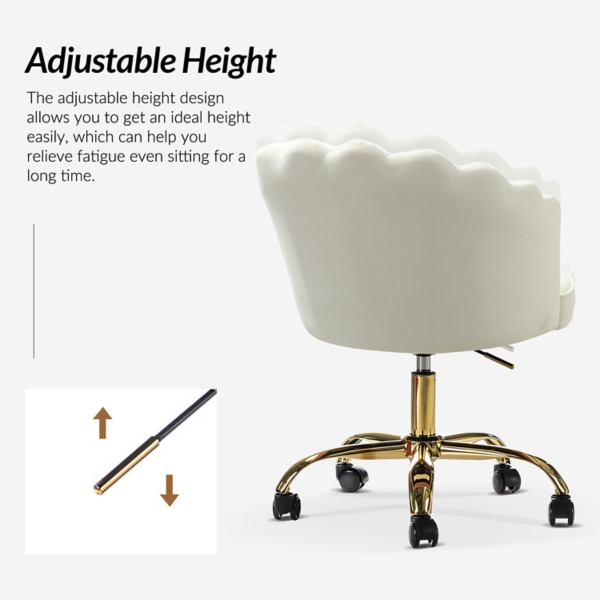 Ivory Velvet Belanda Office Chair