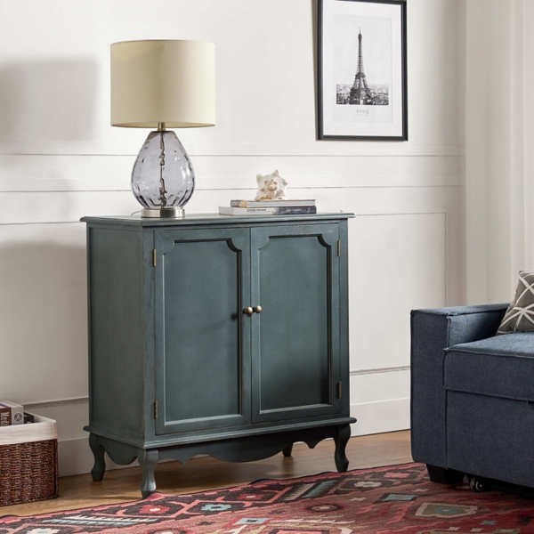 Rustic Blue Hippe 2-Door Cabinet
