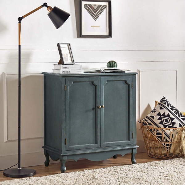 Rustic Blue Hippe 2-Door Cabinet