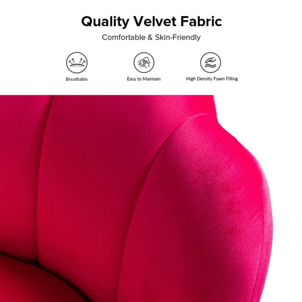 Fuchsia Velvet Donata Loveseat