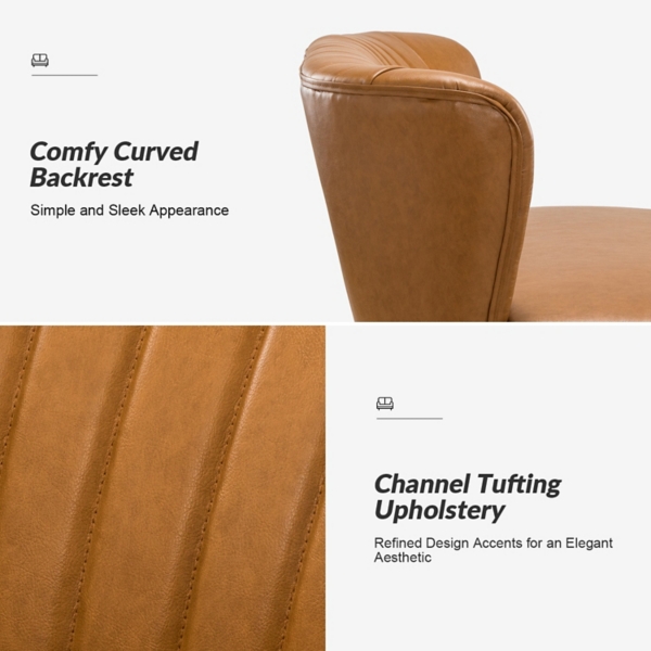 Camel Faux Leather Monica Loveseat