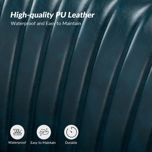 Turquoise Faux Leather Monica Loveseat