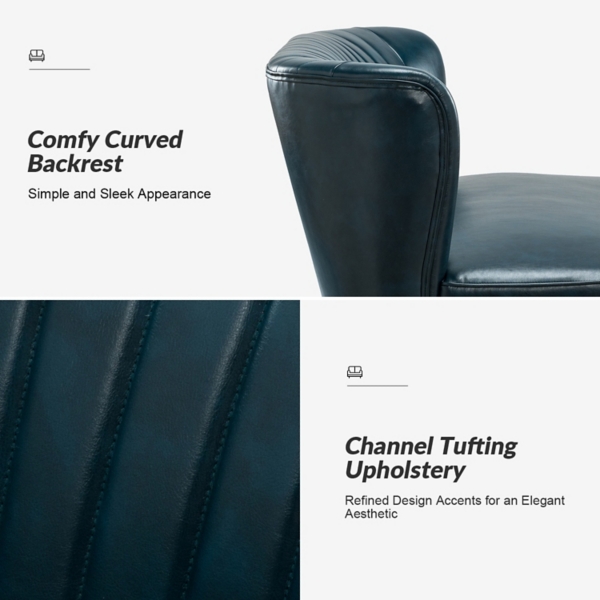 Turquoise Faux Leather Monica Loveseat