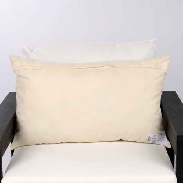 Cream Embroidered Floral Outdoor Lumbar Pillow