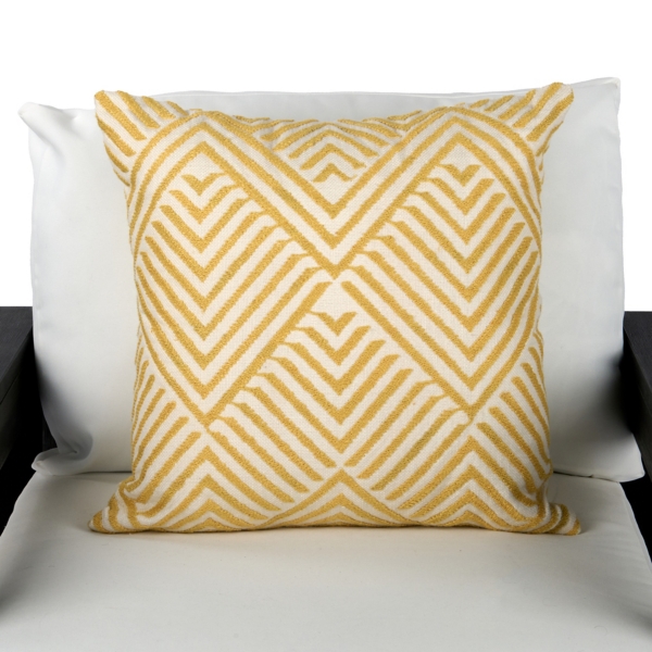 Embroidered Diamond Outdoor Pillow
