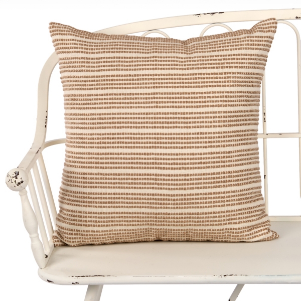 Taupe Tweed Stripe Outdoor Pillow