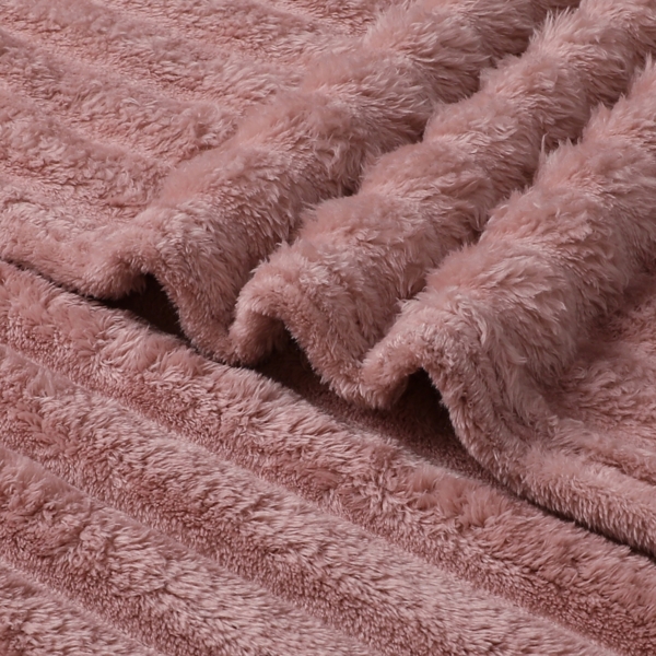 Rose Blaise Faux Fur Ribbed Throw