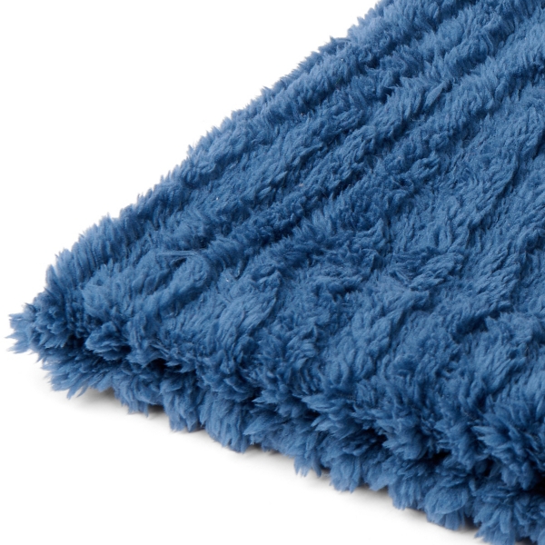 Navy Storm Faux Fur Throw