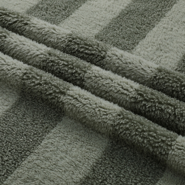 Sage Vanya Boucle Faux Fur Stripe Throw