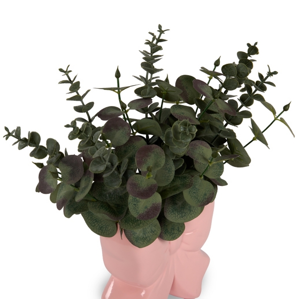 Eucalyptus Pink Bow Vase Arrangement