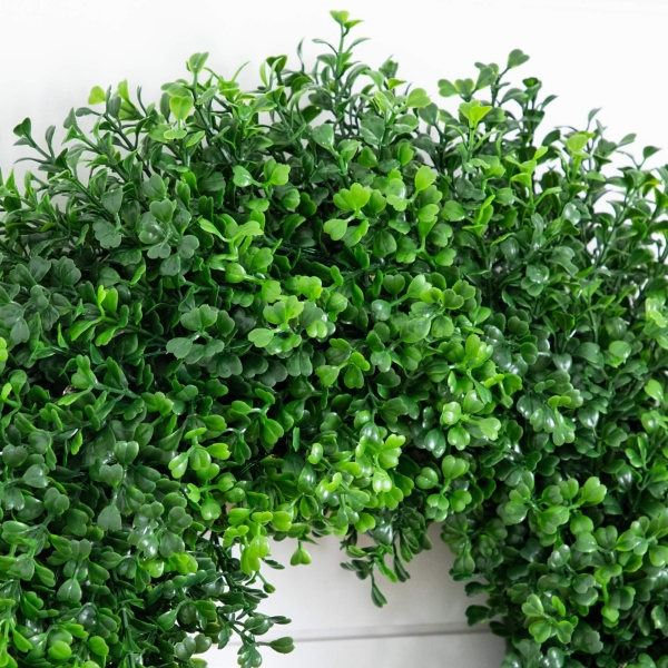 Pre-Lit Artificial Boxwood Wreath