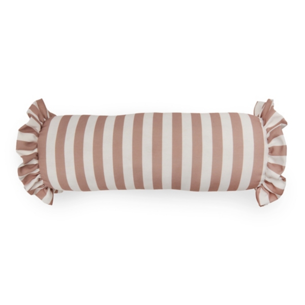 Taupe Striped Outdoor Bolster Pillow