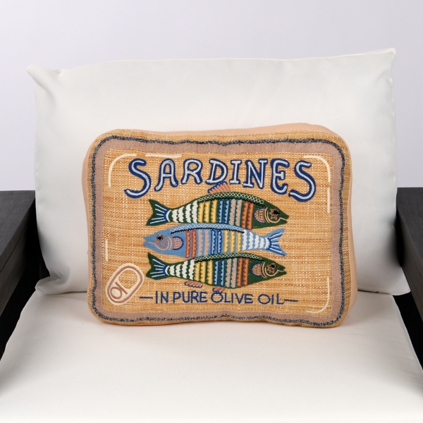 Sardines Tin Outdoor Pillow